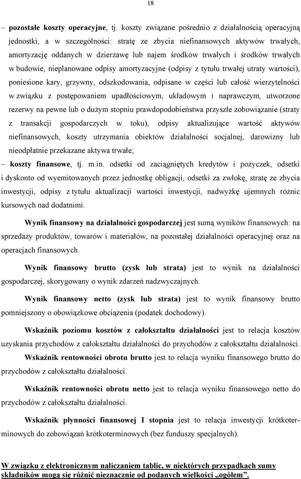 środków trwałych w budowie, nieplanowane odpisy amortyzacyjne (odpisy z tytułu trwałej utraty wartości), poniesione kary, grzywny, odszkodowania, odpisane w części lub całość wierzytelności w związku