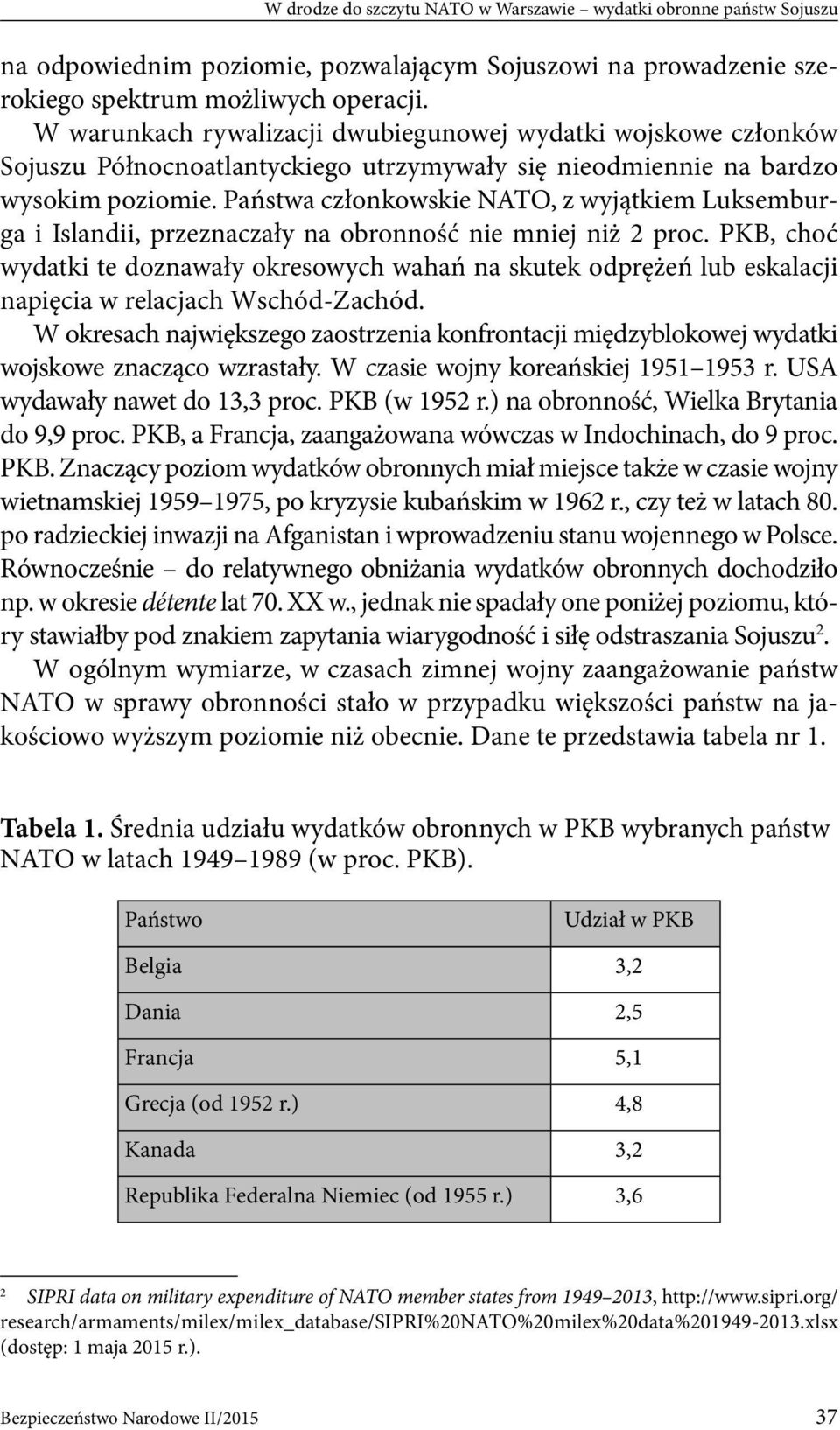 Państwa członkowskie NATO, z wyjątkiem Luksemburga i Islandii, przeznaczały na obronność nie mniej niż 2 proc.