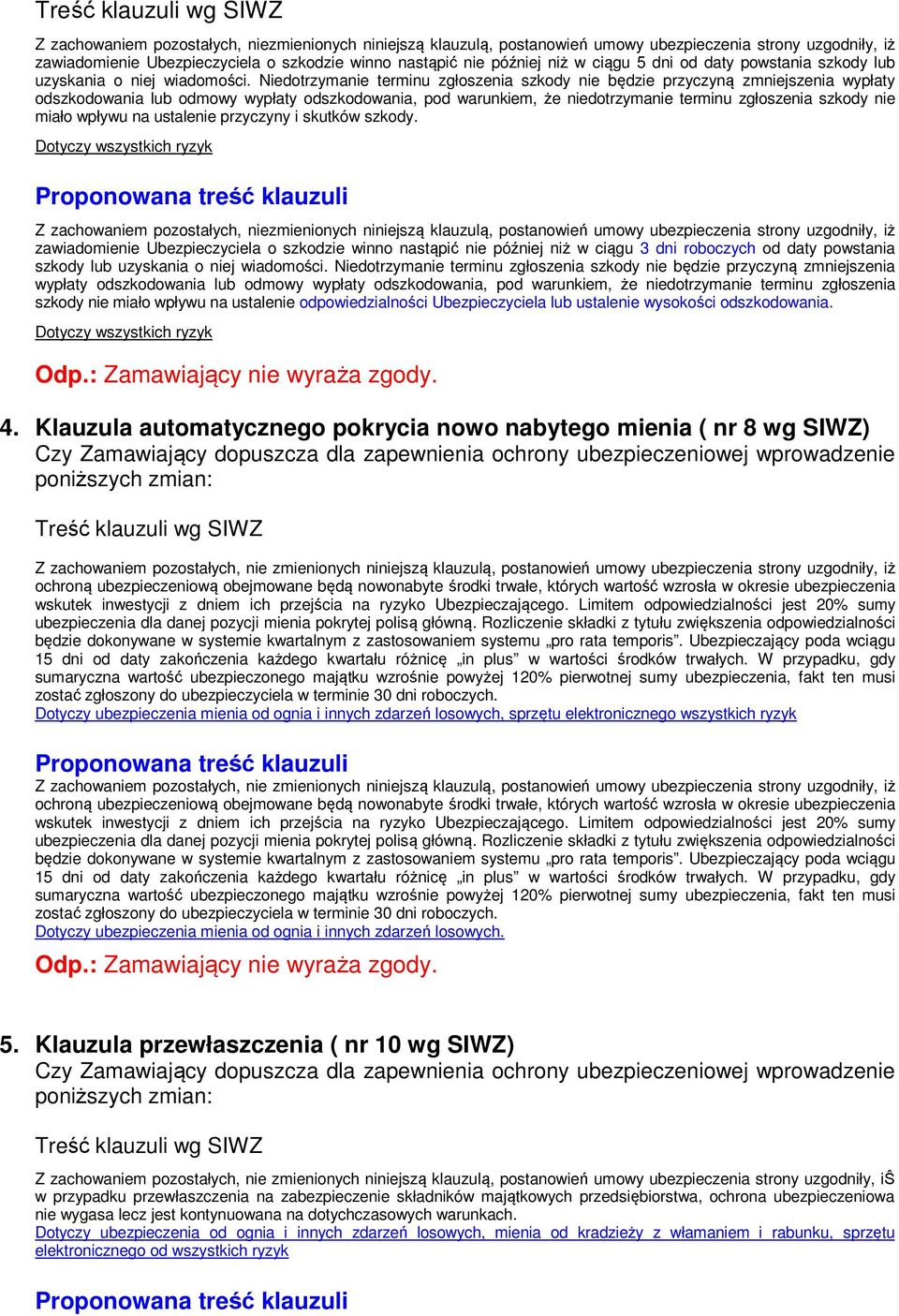 Niedotrzymanie terminu zgłoszenia szkody nie będzie przyczyną zmniejszenia wypłaty odszkodowania lub odmowy wypłaty odszkodowania, pod warunkiem, że niedotrzymanie terminu zgłoszenia szkody nie miało