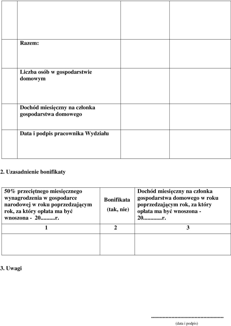 Uzasadnienie bonifikaty 50% przeciętnego miesięcznego wynagrodzenia w gospodarce narodowej w roku poprzedzającym