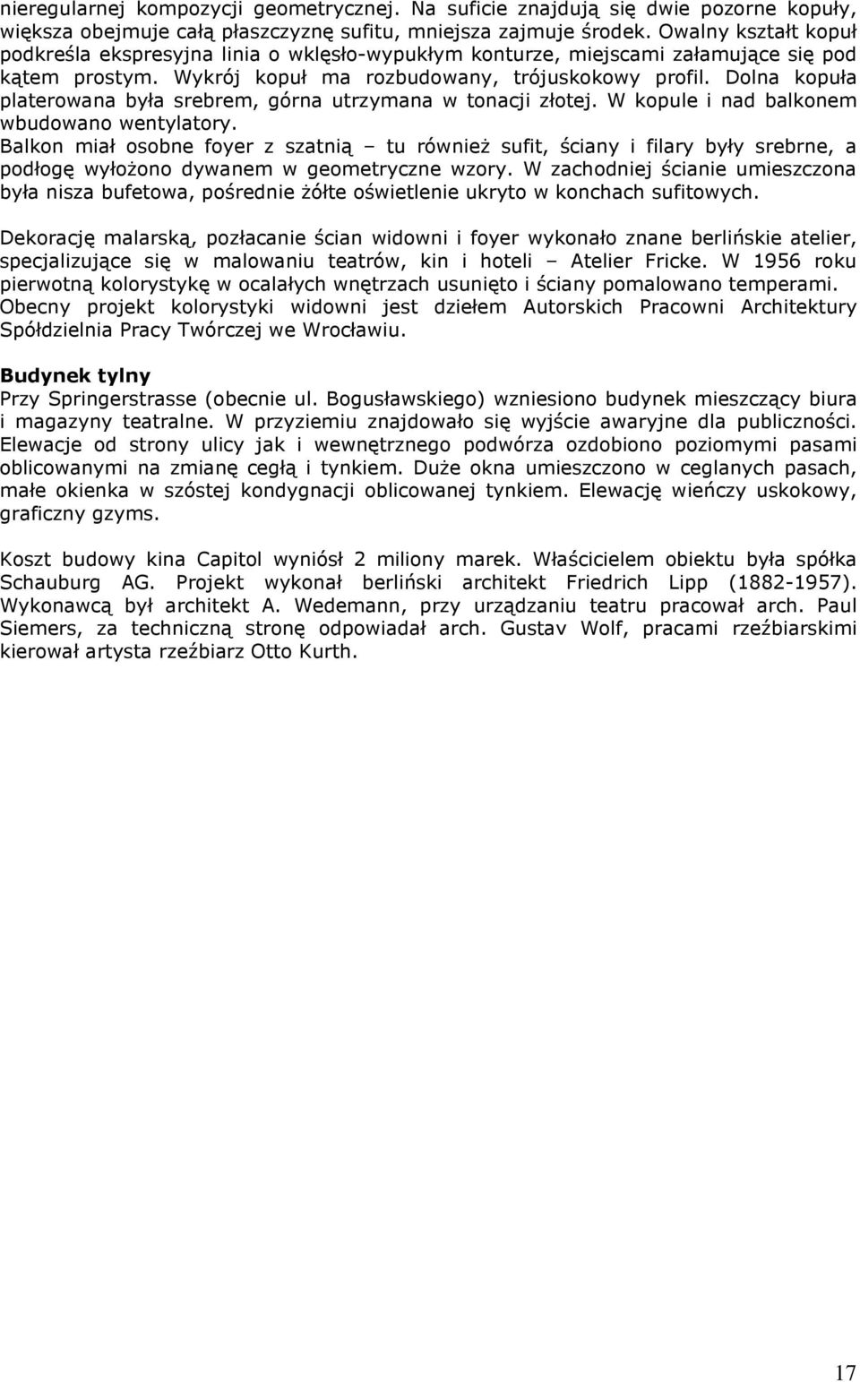 Teatr Muzyczny Capitol Rys Historyczny Kalendarium Pdf