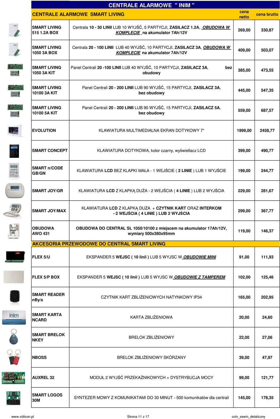 503,07 SMART LIVING 1050 3A KIT Panel Centrali 20-100 LINII LUB 40 WYJŚĆ, 10 PARTYCJI, ZASILACZ 3A, obudowy bez 385,00 473,55 SMART LIVING 10100 3A KIT Panel Centrali 20-200 LINII LUB 90 WYJŚĆ, 15