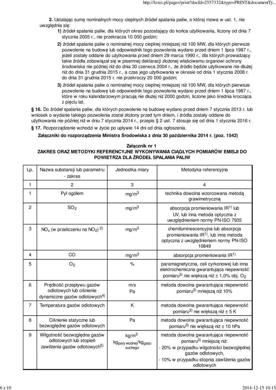 , nie przekracza 10 000 godzin; 2) źródeł spalania paliw o nominalnej mocy cieplnej mniejszej niż 100 MW, dla których pierwsze pozwolenie na budowę lub odpowiednik tego pozwolenia wydano przed dniem