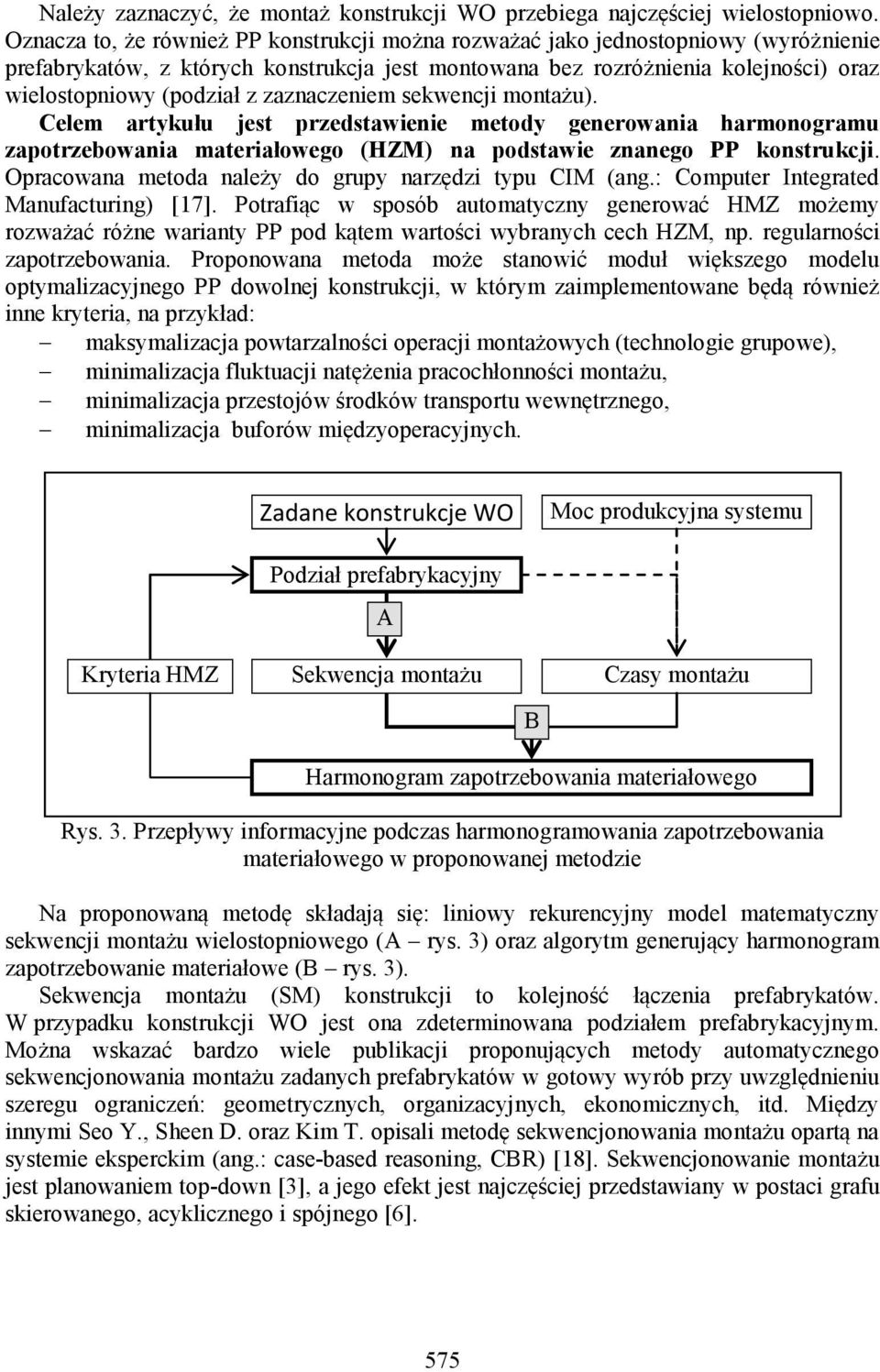 sekwenc montażu). Celem artykułu est przedstawene metody generowana harmonogramu zapotrzebowana materałowego (HZM) na podstawe znanego PP konstrukc.