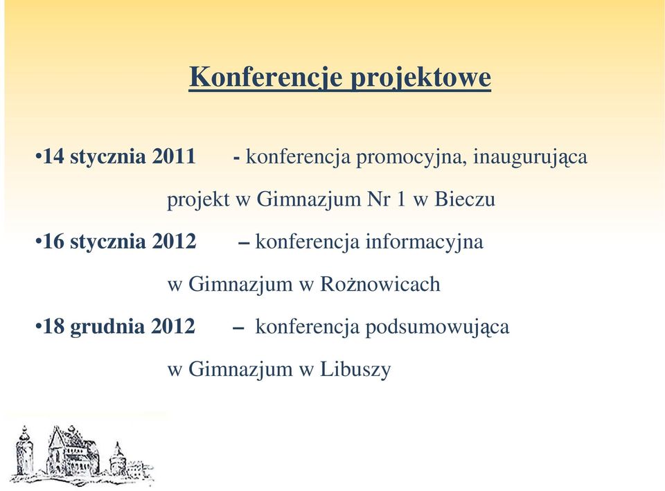 16 stycznia 2012 konferencja informacyjna w Gimnazjum w