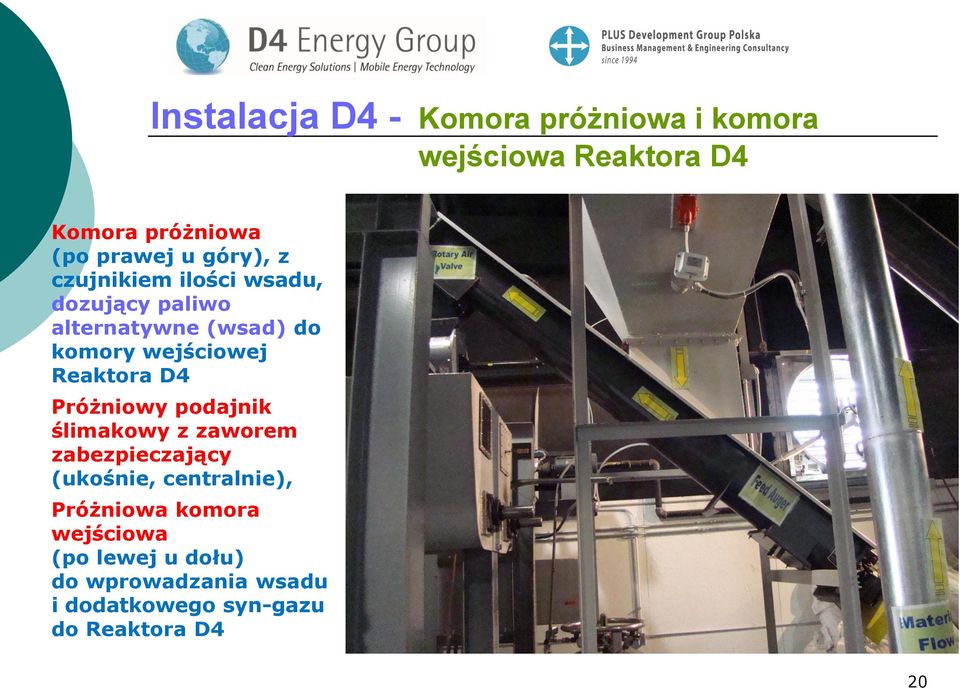 Reaktora D4 Próżniowy podajnik ślimakowy z zaworem zabezpieczający (ukośnie, centralnie),