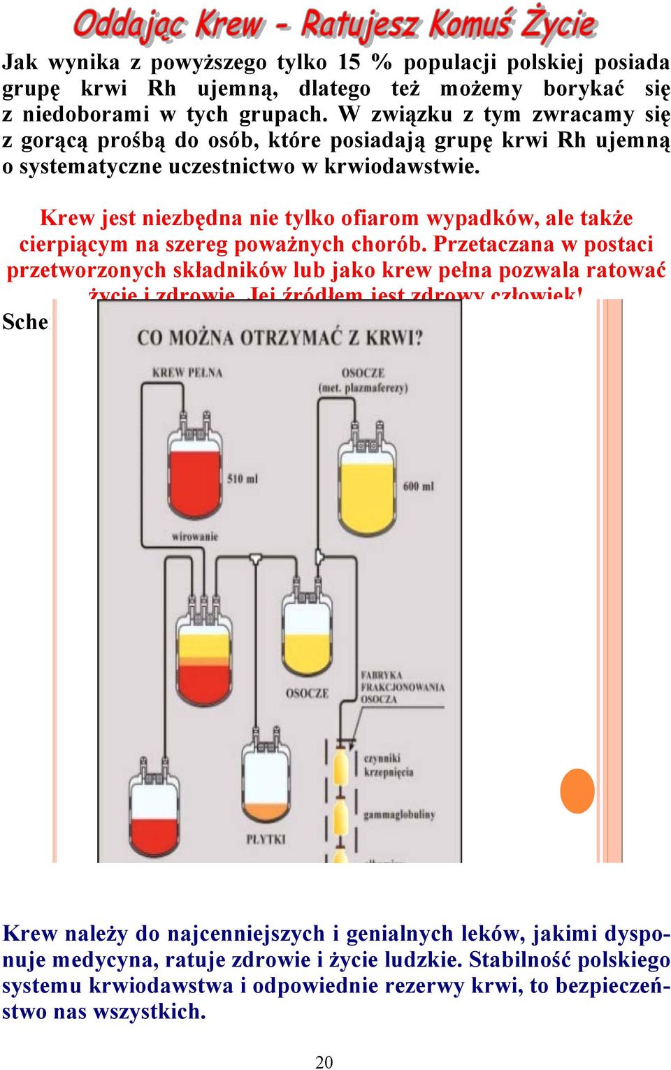 Krew jest niezbędna nie tylko ofiarom wypadków, ale także cierpiącym na szereg poważnych chorób.