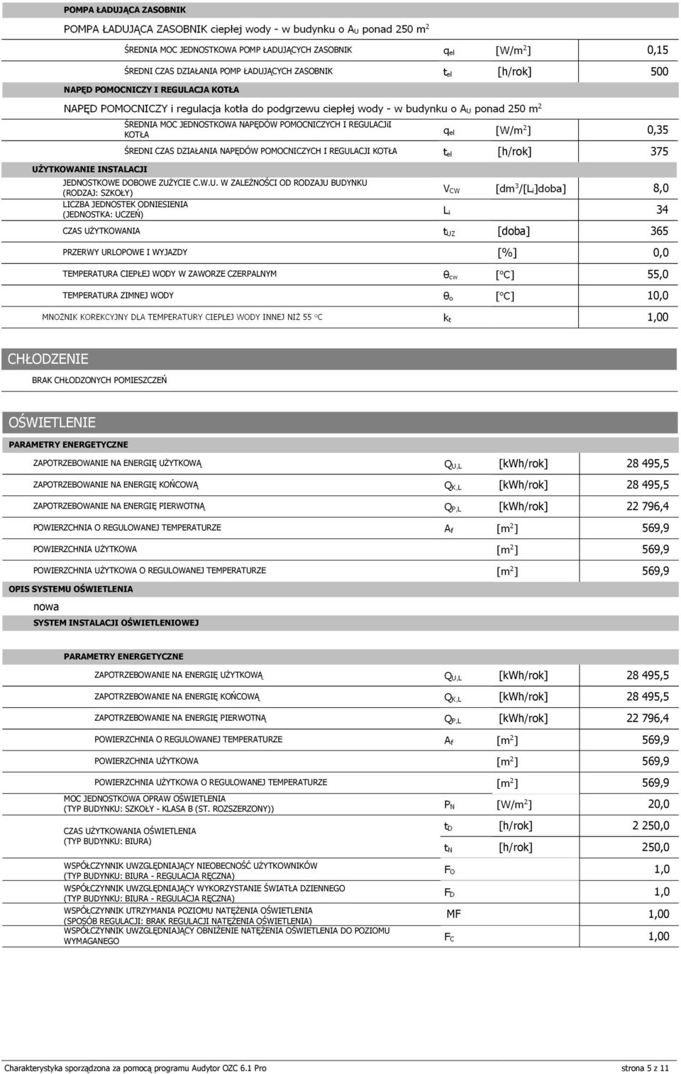 ACJiI KOTŁA 0,35 ŚREDNI CZAS DZIAŁANIA NAPĘDÓW POMOCNICZYCH I REGUL