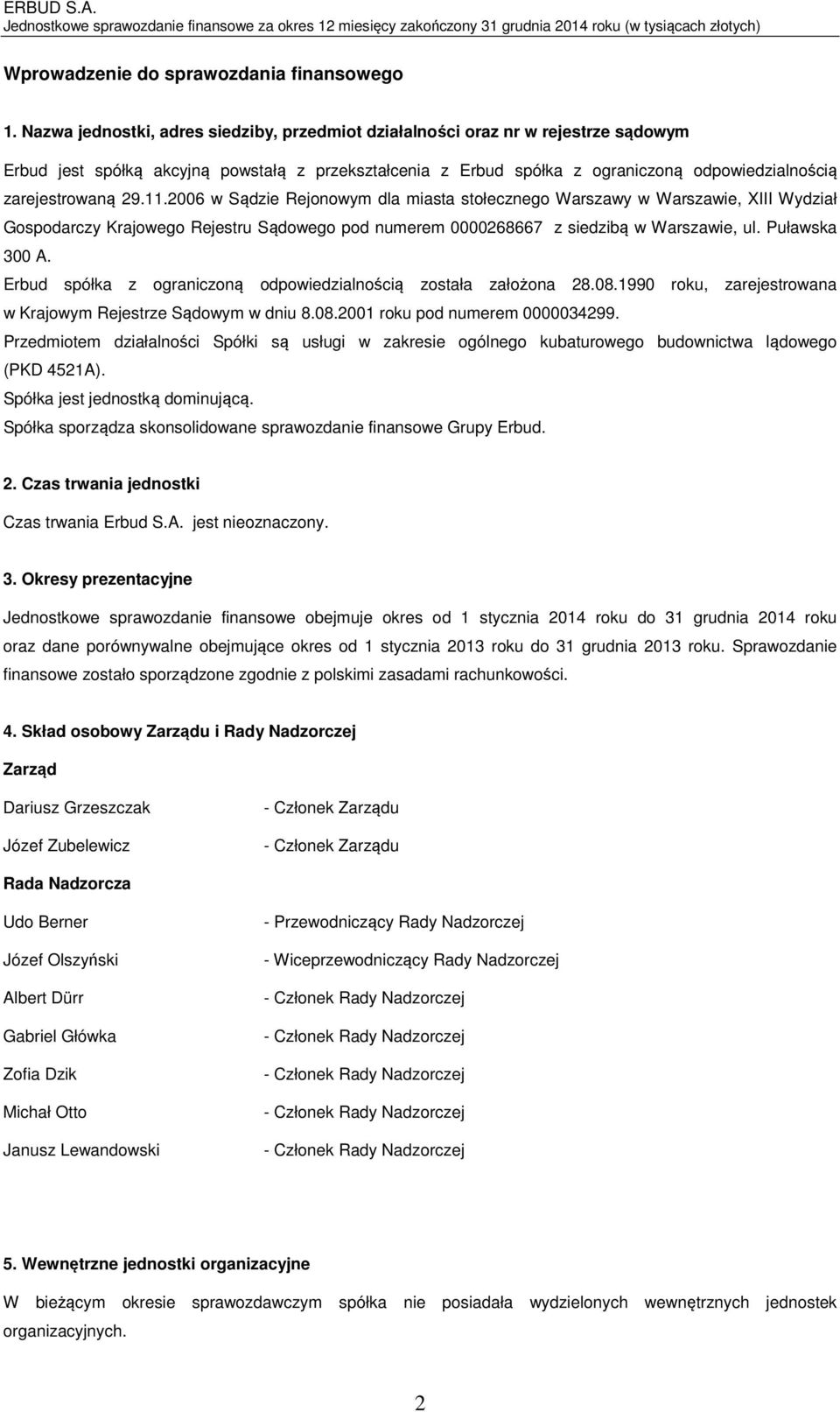 29.11.2006 w Sądzie Rejonowym dla miasta stołecznego Warszawy w Warszawie, XIII Wydział Gospodarczy Krajowego Rejestru Sądowego pod numerem 0000268667 z siedzibą w Warszawie, ul. Puławska 300 A.