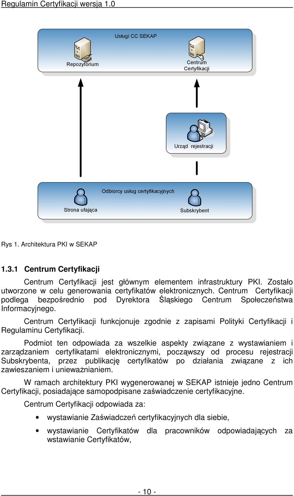 Centrum Certyfikacji podlega bezpośrednio pod Dyrektora Śląskiego Centrum Społeczeństwa Informacyjnego.