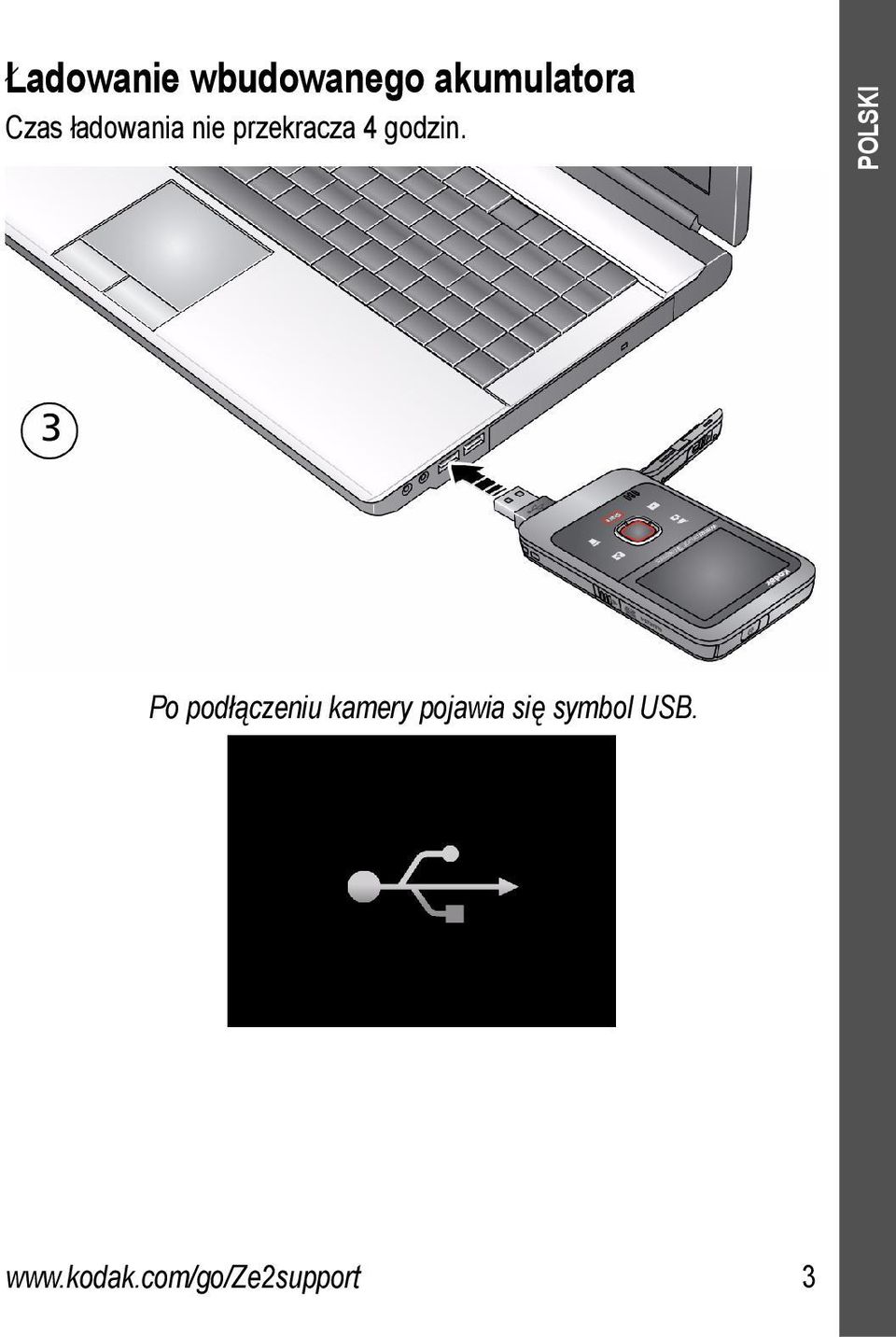 POLSKI 3 Po podłączeniu kamery pojawia