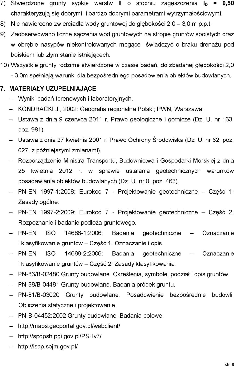 wej do głębokości 2,0 3,0 m p.p.t.