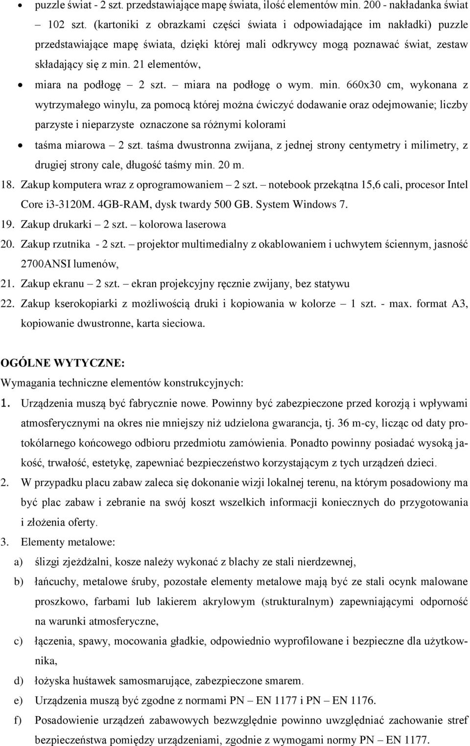 21 elementów, miara na podłogę 2 szt. miara na podłogę o wym. min.