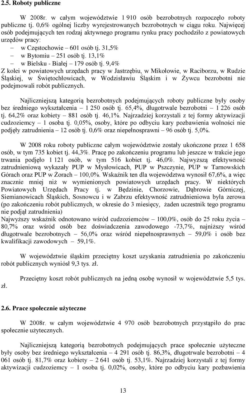 13,1% w Bielsku - Białej 179 osób tj.