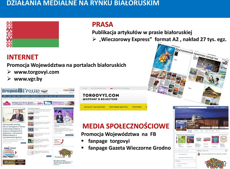 INTERNET Promocja Województwa na portalach białoruskich www.torgovyi.com www.