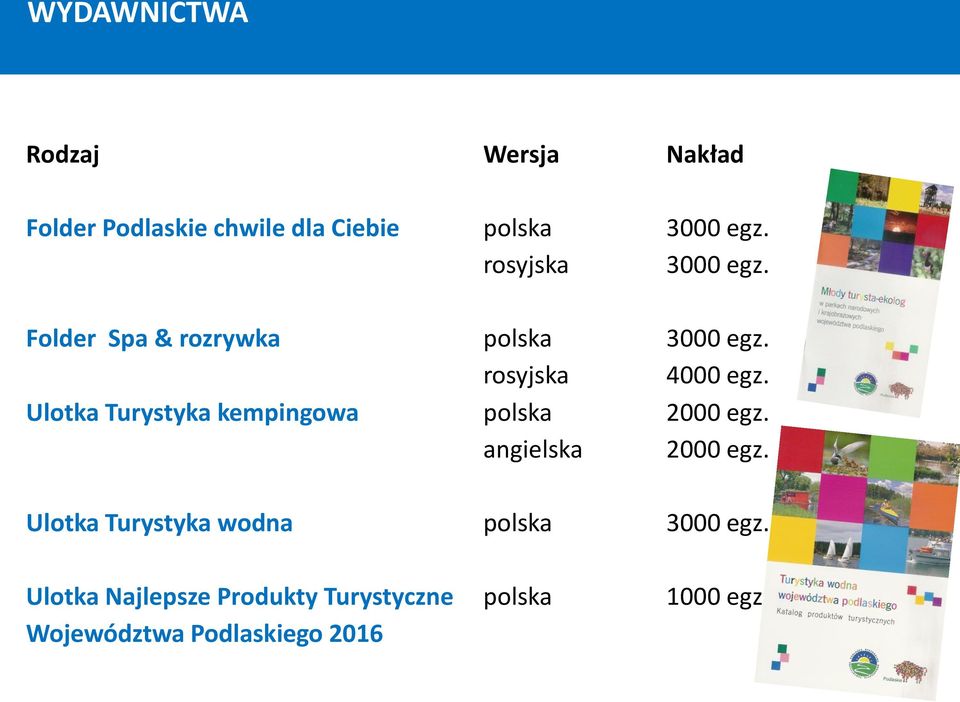 Folder Spa & rozrywka Ulotka Turystyka kempingowa polska rosyjska polska angielska 3000