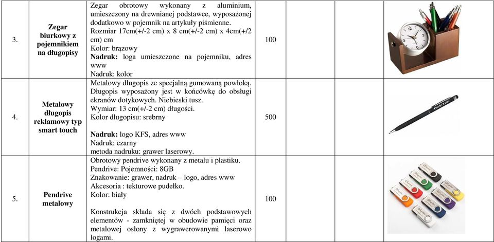 w pojemnik na artykuły piśmienne.