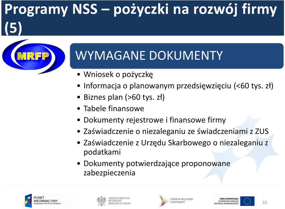 zł) Tabele finansowe Dokumenty rejestrowe i finansowe firmy Zaświadczenie o