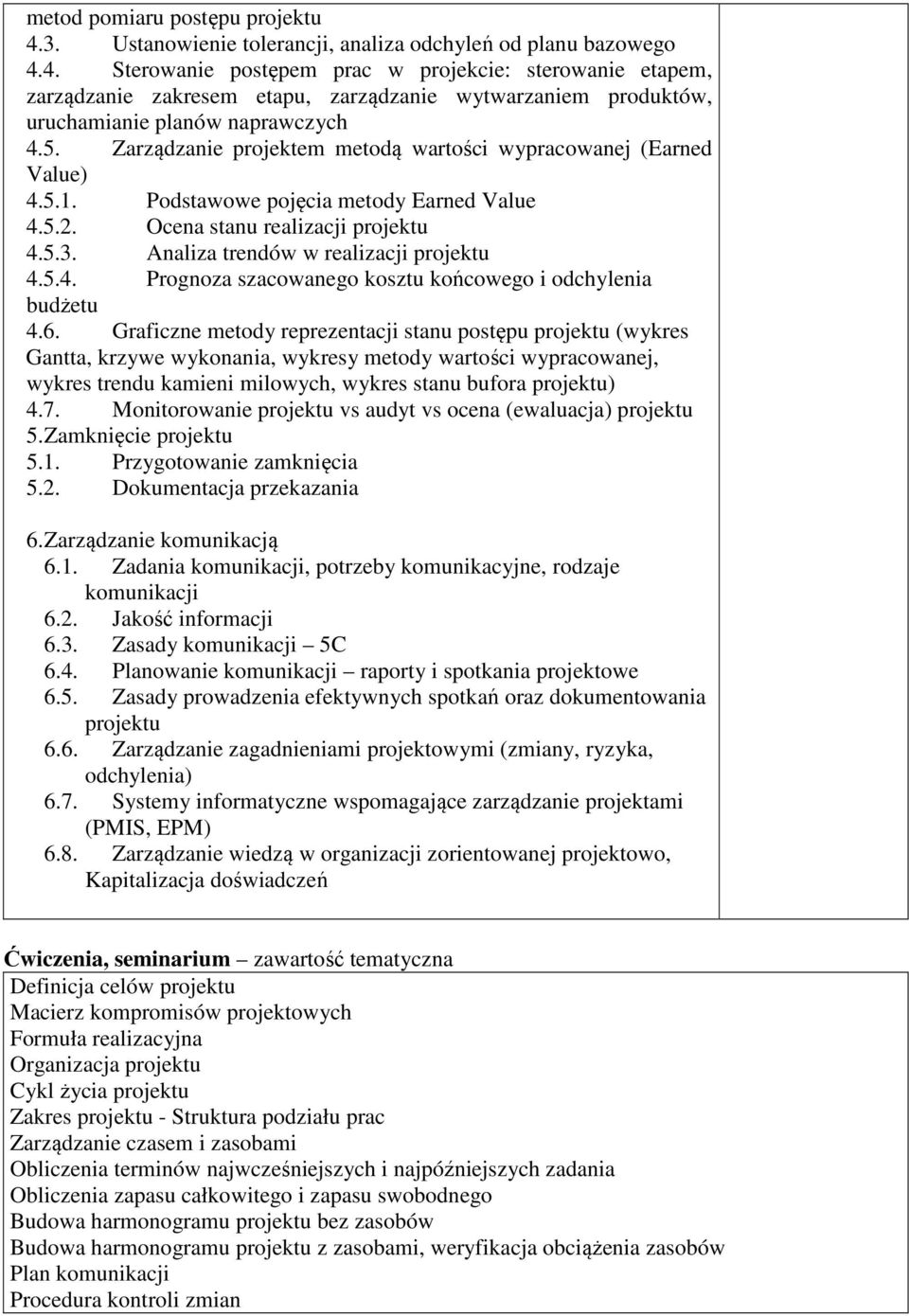 Analiza trendów w realizacji projektu 4.5.4. Prognoza szacowanego kosztu końcowego i odchylenia budżetu 4.6.