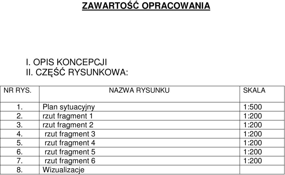 rzut fragment 1 1:200 3. rzut fragment 2 1:200 4.