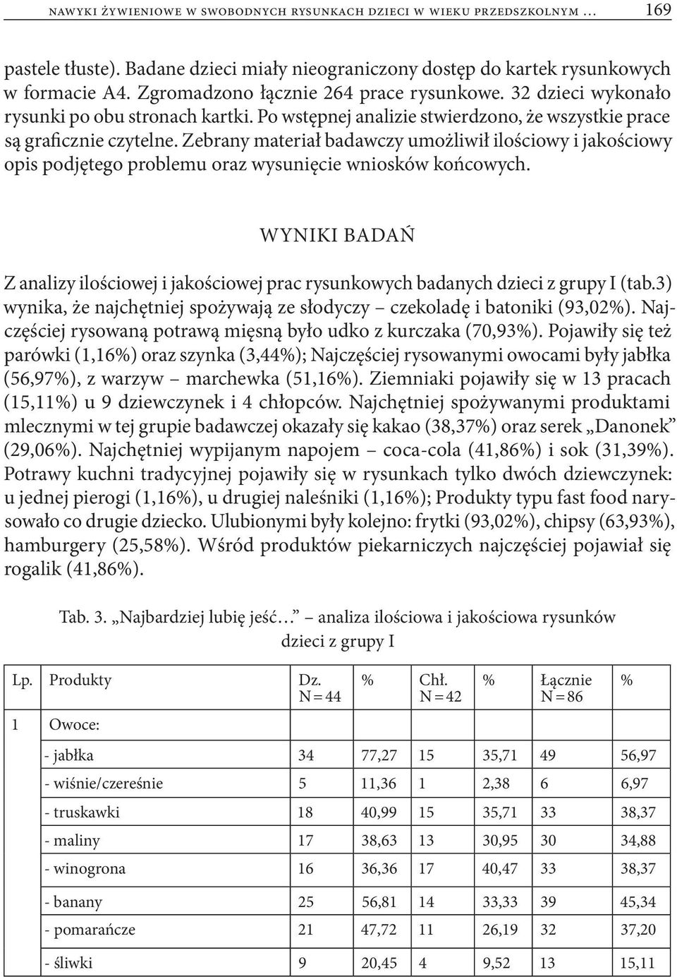 Zebrany materiał badawczy umożliwił ilościowy i jakościowy opis podjętego problemu oraz wysunięcie wniosków końcowych.