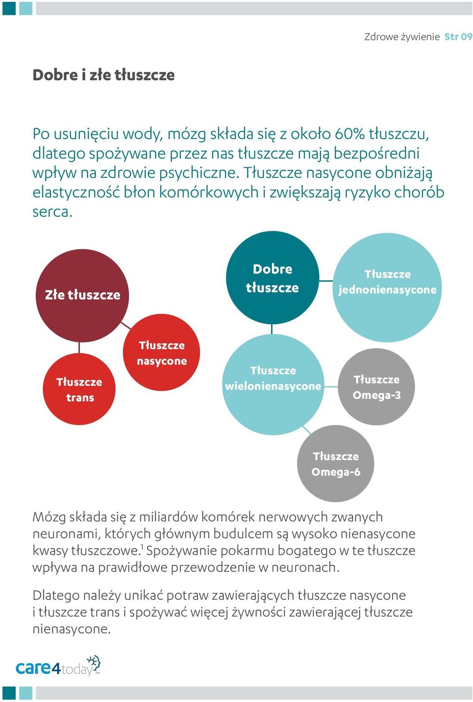 Złe tłuszcze Dobre tłuszcze Tłuszcze jednonienasycone Tłuszcze trans Tłuszcze nasycone Tłuszcze wielonienasycone Tłuszcze Omega-3 Tłuszcze Omega-6 Mózg składa się z miliardów komórek nerwowych