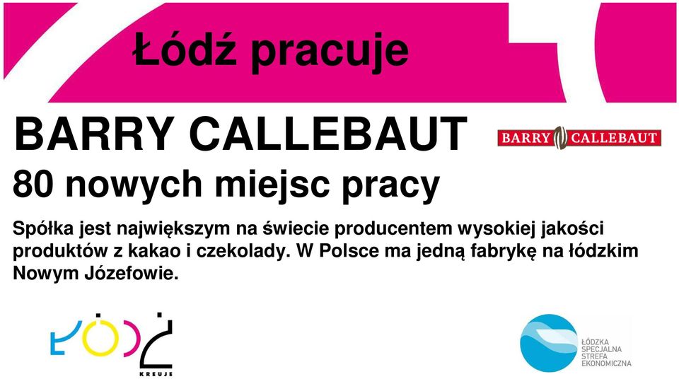 wysokiej jakości produktów z kakao i czekolady.