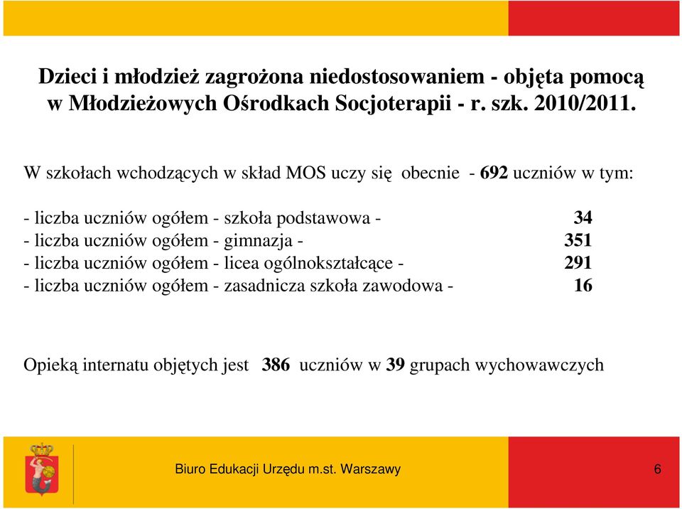 liczba uczniów ogółem - gimnazja - 351 - liczba uczniów ogółem - licea ogólnokształcące - 291 - liczba uczniów ogółem -