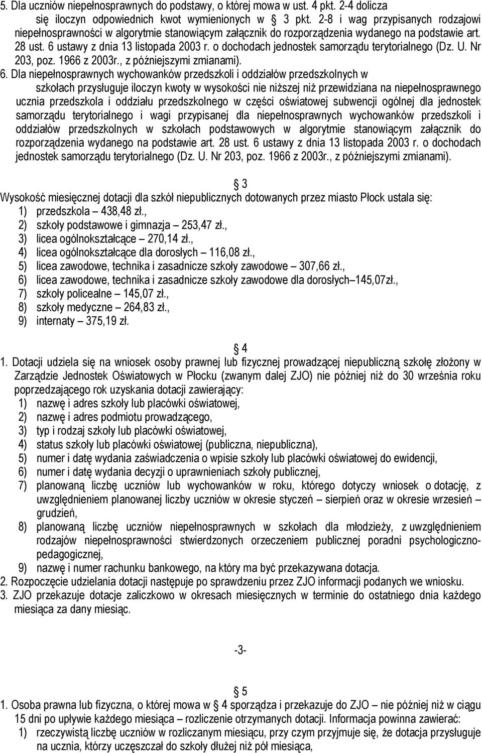 o dochodach jednostek samorządu terytorialnego (Dz. U. Nr 203, poz. 1966 z 2003r., z późniejszymi zmianami). 6.