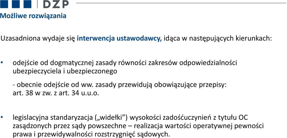 zasady przewidują ob