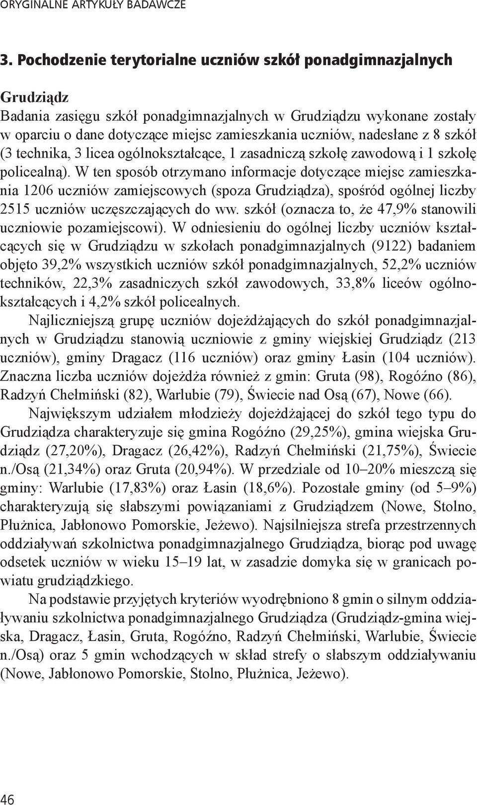 nadesłane z 8 szkół (3 technika, 3 licea ogólnokształcące, 1 zasadniczą szkołę zawodową i 1 szkołę policealną).