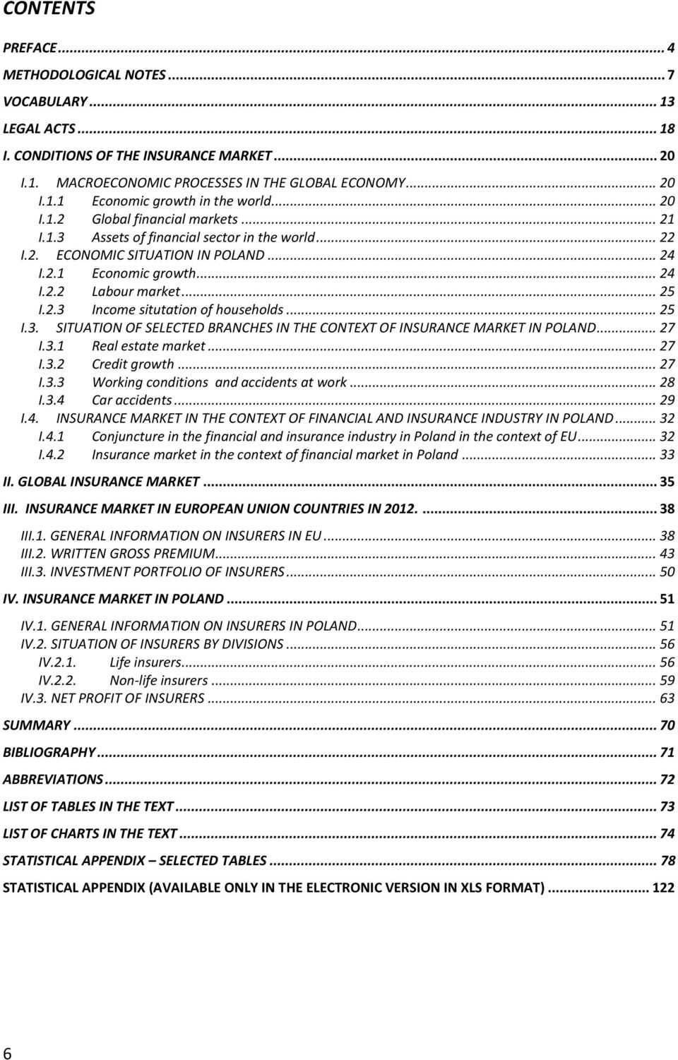 .. 25 I.3. SITUATION OF SELECTED BRANCHES IN THE CONTEXT OF INSURANCE MARKET IN POLAND... 27 I.3.1 Real estate market... 27 I.3.2 Credit growth... 27 I.3.3 Working conditions and accidents at work.