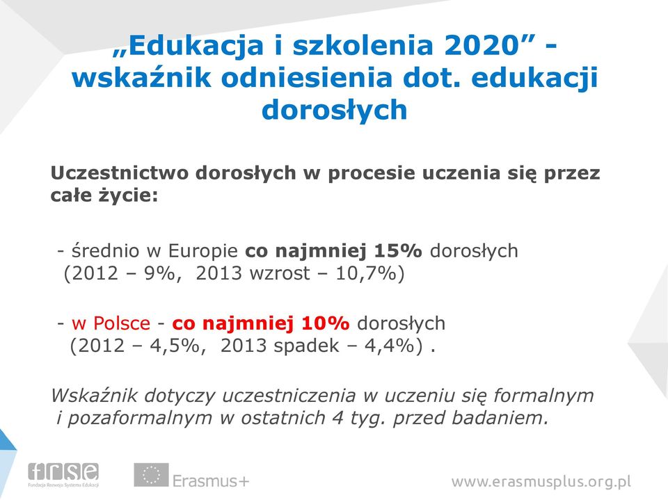 Europie co najmniej 15% dorosłych (2012 9%, 2013 wzrost 10,7%) - w Polsce - co najmniej 10%