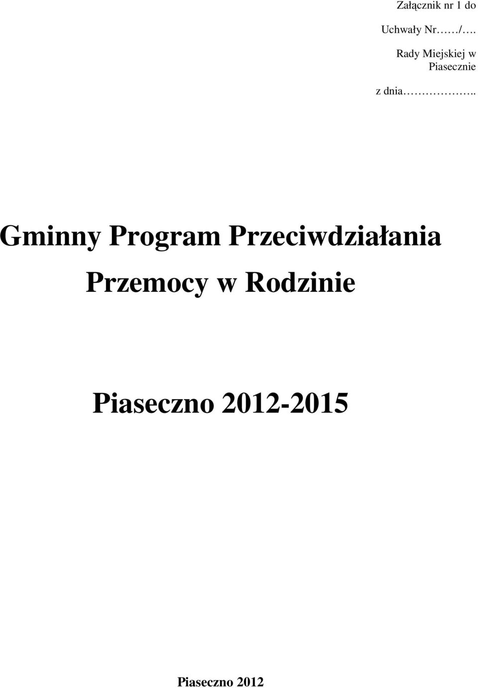 . Gminny Program Przeciwdziałania