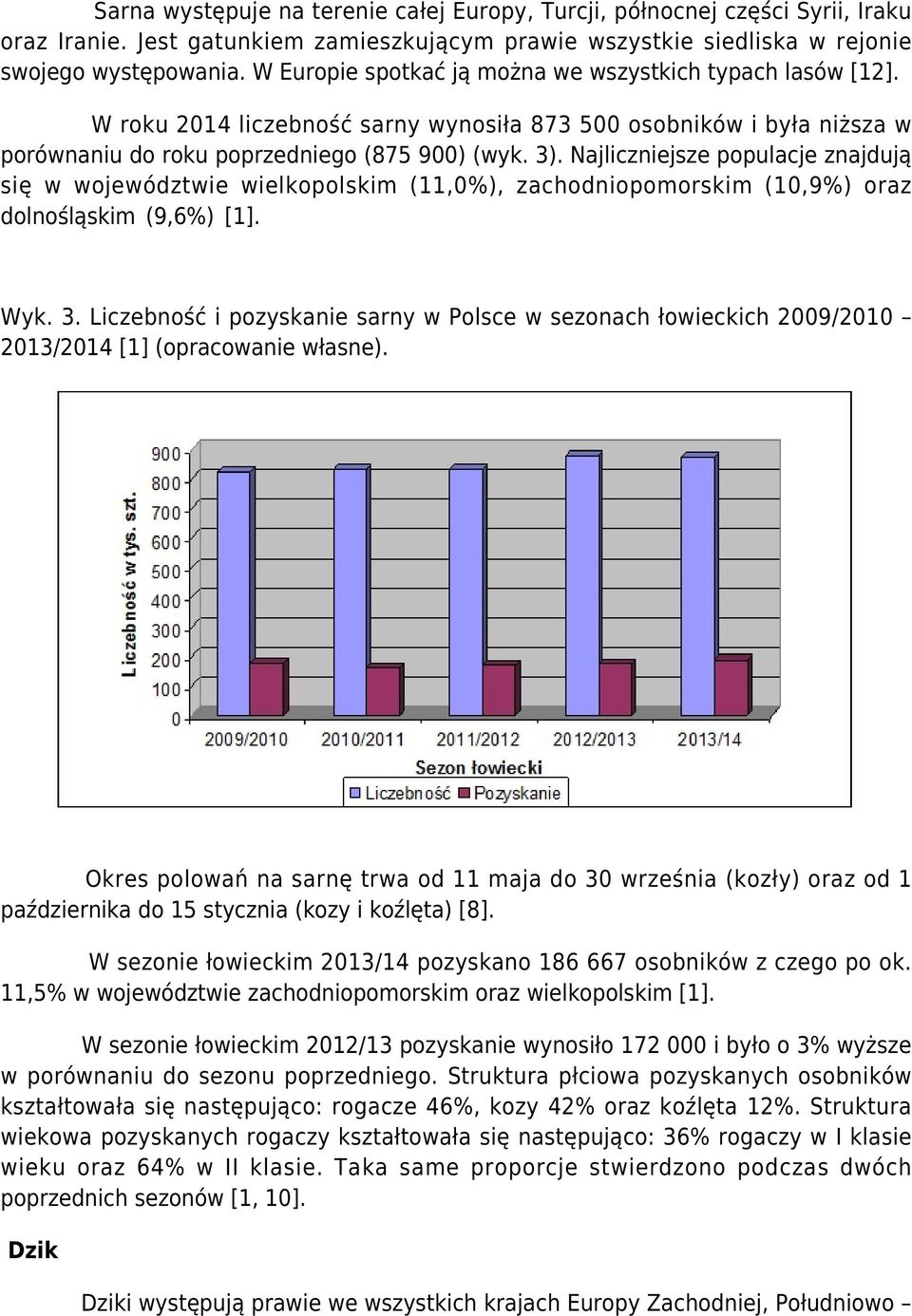 Najliczniejsze populacje znajdują się w województwie wielkopolskim (11,0%), zachodniopomorskim (10,9%) oraz dolnośląskim (9,6%) [1]. Wyk. 3.