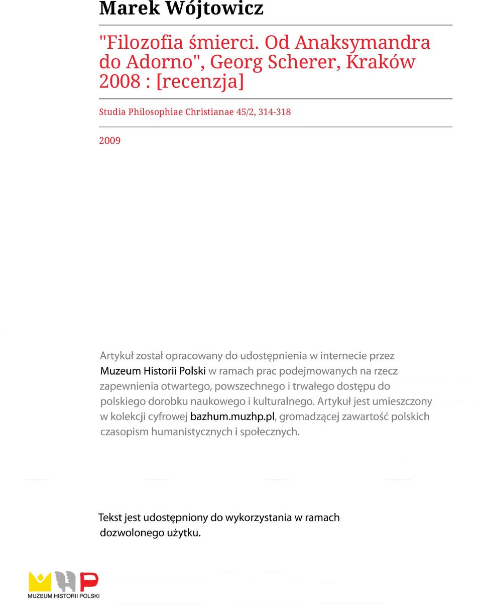 Scherer, Kraków 2008 : [recenzja]