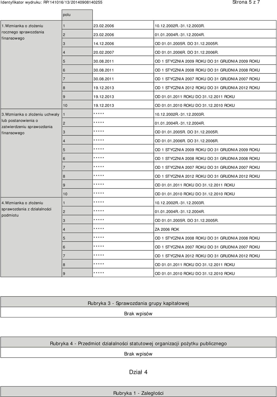 12.2013 OD 1 STYCZNIA 2012 ROKU DO 31 GRUDNIA 2012 ROKU 9 19.12.2013 OD 01.01.2011 ROKU DO 31.12.2011 ROKU 10 19.12.2013 OD 01.01.2010 ROKU DO 31.12.2010 ROKU 3.