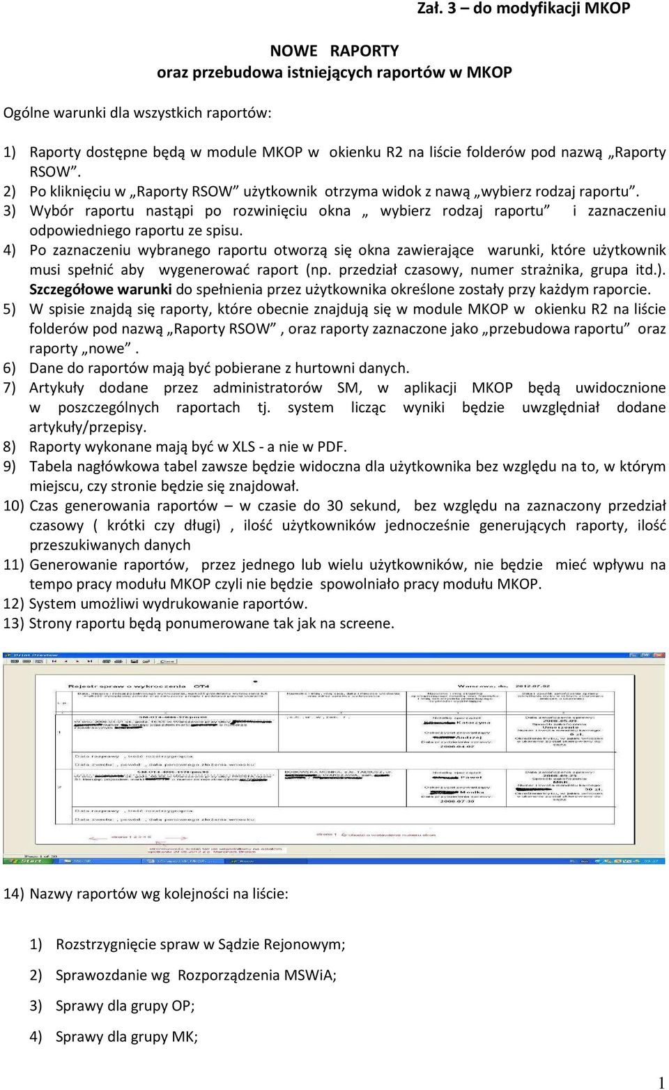 2) Po kliknięciu w Raporty RSOW użytkownik otrzyma widok z nawą wybierz rodzaj raportu.