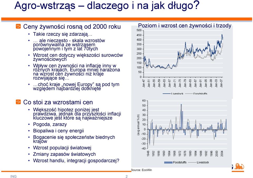 Wpływ cen żywności na inflację inny w różnych krajach, Europa mniej narażona na wzrost cen żywności niż kraje rozwijające się choć kraje nowej Europy są pod tym względem najbardziej dotknięte