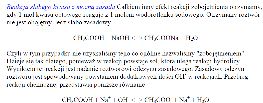 Miareczkowanie słabego kwasu mocną