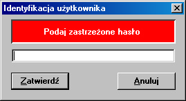 3.8.1 Kontrola dostępu Lokalizacja: Izba Przyjęć, Oddział, Statystyka > Menu Uproszczona Ewidencja Pobytów > Izba Przyjęć Ogólna > Menu Konfiguracja > Kontrola Dostępu > Zmiana Hasła W tym miejscu