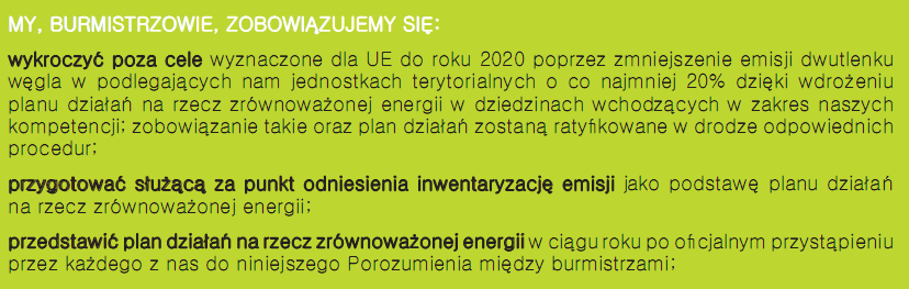 Celem wyznaczonym przez Porozumienie jest: Redukcja