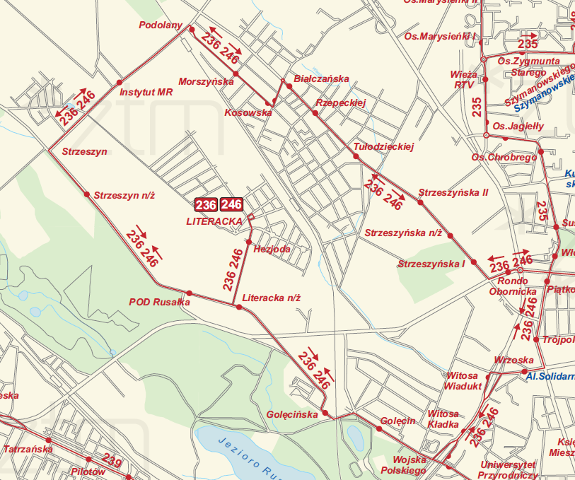 Zmiany w układzie linii POPRAWA OBSŁUGI KOMUNIKACYJNEJ STRZESZYNA I OS. LITERACKIEGO Celem poprawy poziomu obsługi komunikacyjnej rejonu Strzeszyna i Os.