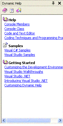 .NET Framework pomoc 2 Dynamic help: Podczas programowania okno
