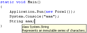 .NET Framework pomoc 4 Trzymając kursor myszy nad interesującą nas zmienną, metodą lub