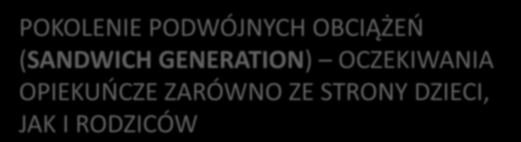 POKOLENIE PODWÓJNYCH OBCIĄŻEŃ (SANDWICH GENERATION)