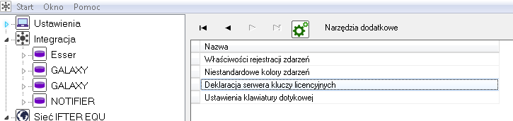 2 Deklaracja serwera kluczy licencyjnych Licencjonowanie IFTER EQU oparte jest na kluczu sprzętowym typu USB i kodach licencyjnych, które udostępniają zakupione funkcjonalności.