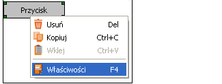 3.8.6 Kopiowanie i wstawianie komponentu Aby skopiować komponent, kliknij prawym przyciskiem myszy na kopiowany element i z menu wybierz Kopiuj. Można także użyć skrótu na klawiaturze CTRL + C.