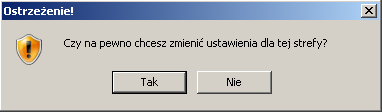 Potwierdzamy naciskając przycisk Tak w oknie OstrzeŜenie!