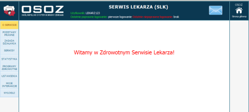 Rys. Powitanie w Zdrowotnym Serwisie Lekarza 7.2.